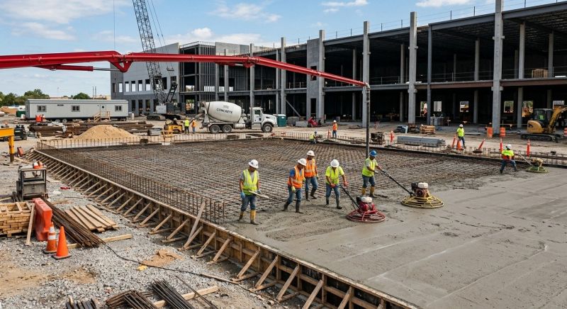 Commercial Slab Construction in Upper Black Eddy, PA